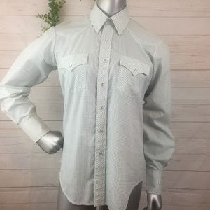 Mustang Size 16-35 Light Green & White Checked